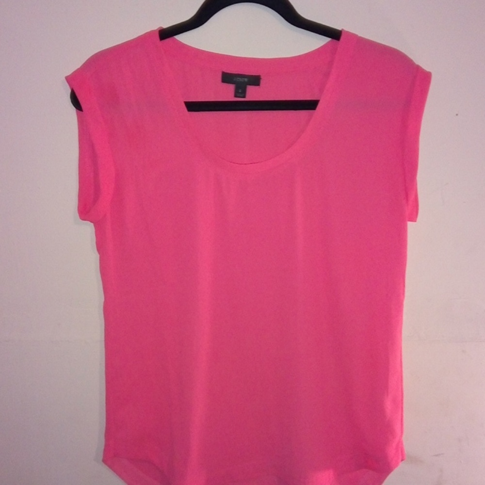 J Crew Short Sleeve Pink Top Blouse Size 2